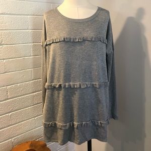 NEW Nordstrom Gray Ruffle Sweater